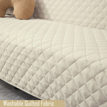 Washable quilted fabric sofa cover