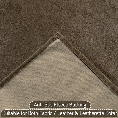 Holland Velvet 5-Seater Sofa Cover (3+1+1), TasselTone Series | Coffee Brown