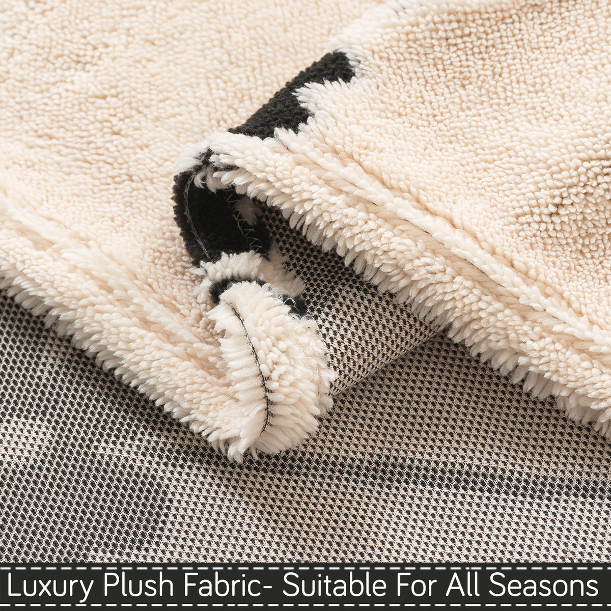 'Noirea Series' Plush Sofa Cover Throw for Complete Sofa, Floral Lattice