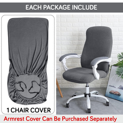 Water Repellent Office Chair Cover for Desk Chair (Mid-Back) – 210 GSM Stretch Jacquard – Washable, Durable & Anti-Slip – Fits Mid-Back Office Chairs, Dark Grey