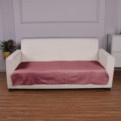 Quilted Sofa Cover Mat for 1/2/3 Seater Sofa, Mauve Pink