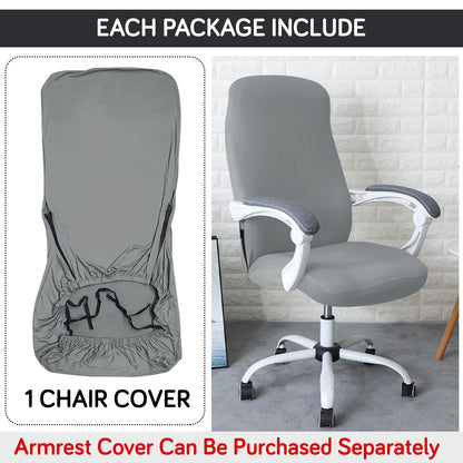 Office Chair Cover for Desk Chair (Mid-Back) – 140 GSM Stretch Fabric – Washable, Durable & Anti-Slip – Fits Mid-Back Office Chairs, Smoke Grey