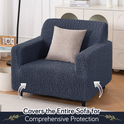 Italian Belissia Luxe Series' Super Stretchable Microfiber 1/2/3 Seater Sofa Cover, Navy Blue