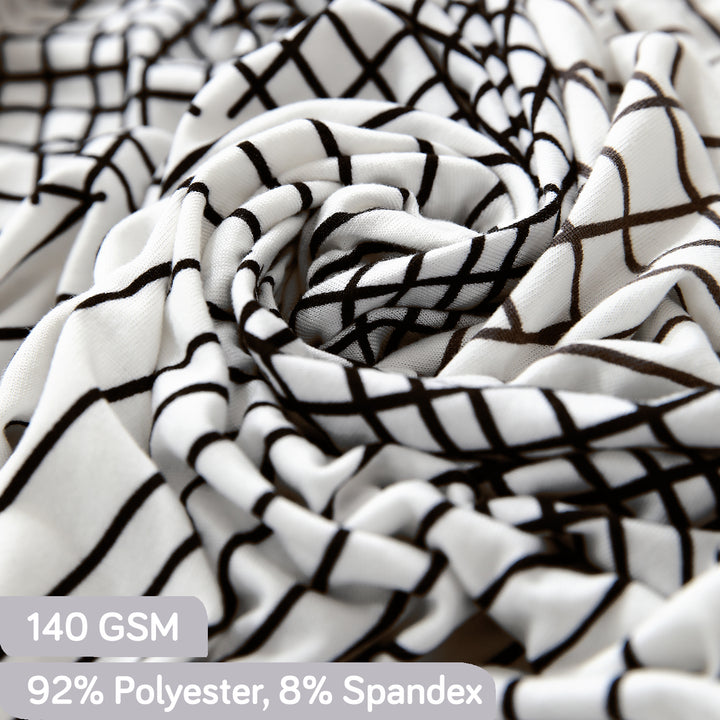 Polyester machine washable Snow White Black Geometry elastic sofa cover
