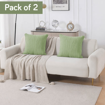 Nestiva Series Premium Knitting Jacquard Sofa Cushion Cover - Pastel Green