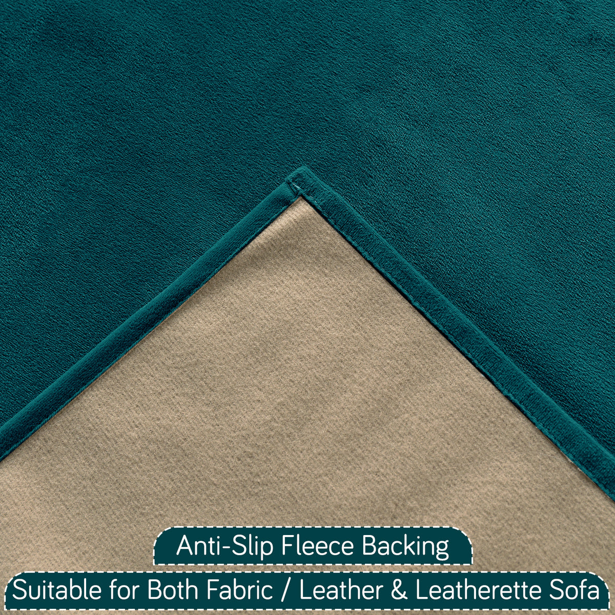 Holland Velvet 5-Seater Sofa Cover (3+1+1), TasselTone Series | Teal
