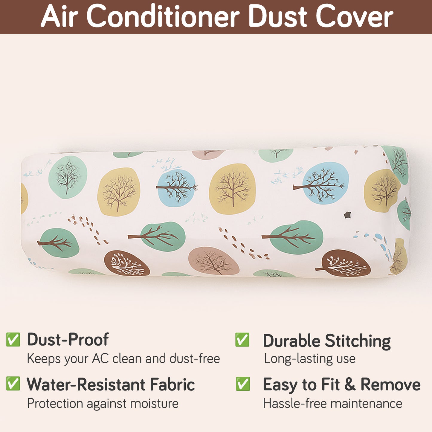 Dustproof, Waterproof & Washable Indoor AC Cover - Nature Trees