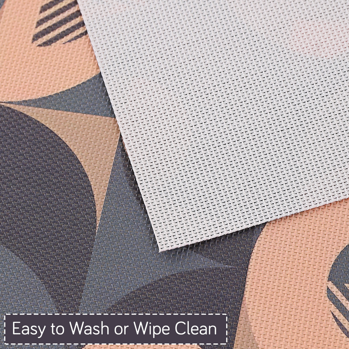 Color Splash PVC Mats for Dining Table, Retro Circles - Tan Brown