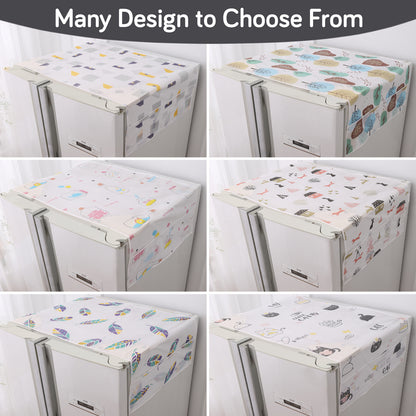 Small / Large Fridge Cover Top | For Smaller Single Door, Double Door and Bigger Double Door Refrigerator - Waterproof, Printed with 6 Side Pockets, Playful Cats