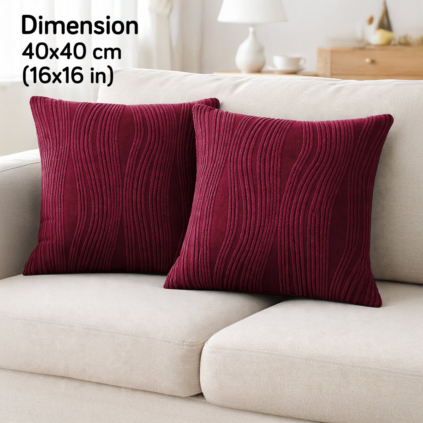 Nestiva Series Premium Knitting Jacquard Sofa Cushion Cover - Burgundy