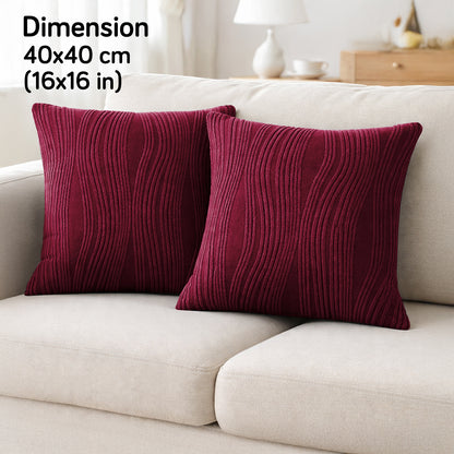 Nestiva Series Premium Knitting Jacquard Sofa Cushion Cover - Burgundy