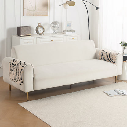Luxury Plush Sherpa Anti-Slip Sofa Cover Mat, 'Noirea Series'| Botanical Leaf