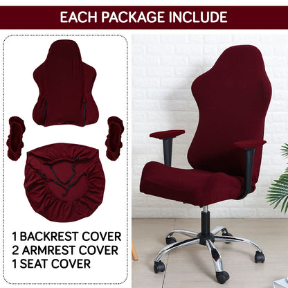 Stretchable Jacquard Elastic Gaming Chair Cover, Burgundy