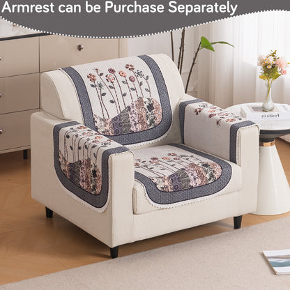 HeavenHue Fleece Soft Touch Quilted Sofa Cover Set Washable Sofa Panel for Seat & Back - Mystic Wings