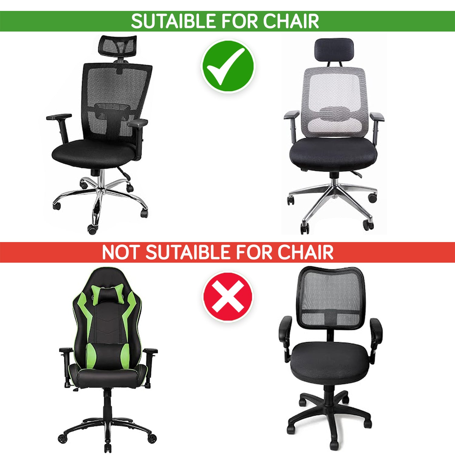 Stretchable Jacquard Office Boss Chair Seat Cover with Headrest Cover for Computer Desk Chair, Dark Grey