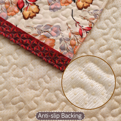 Florentina Series Printed Holland Velvet Sofa Mat - Autumn Cream