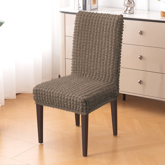 Aria Nova Bubble 280 GSM Dining Chair Cover Set of 1/2/4/6, Mocha Brown