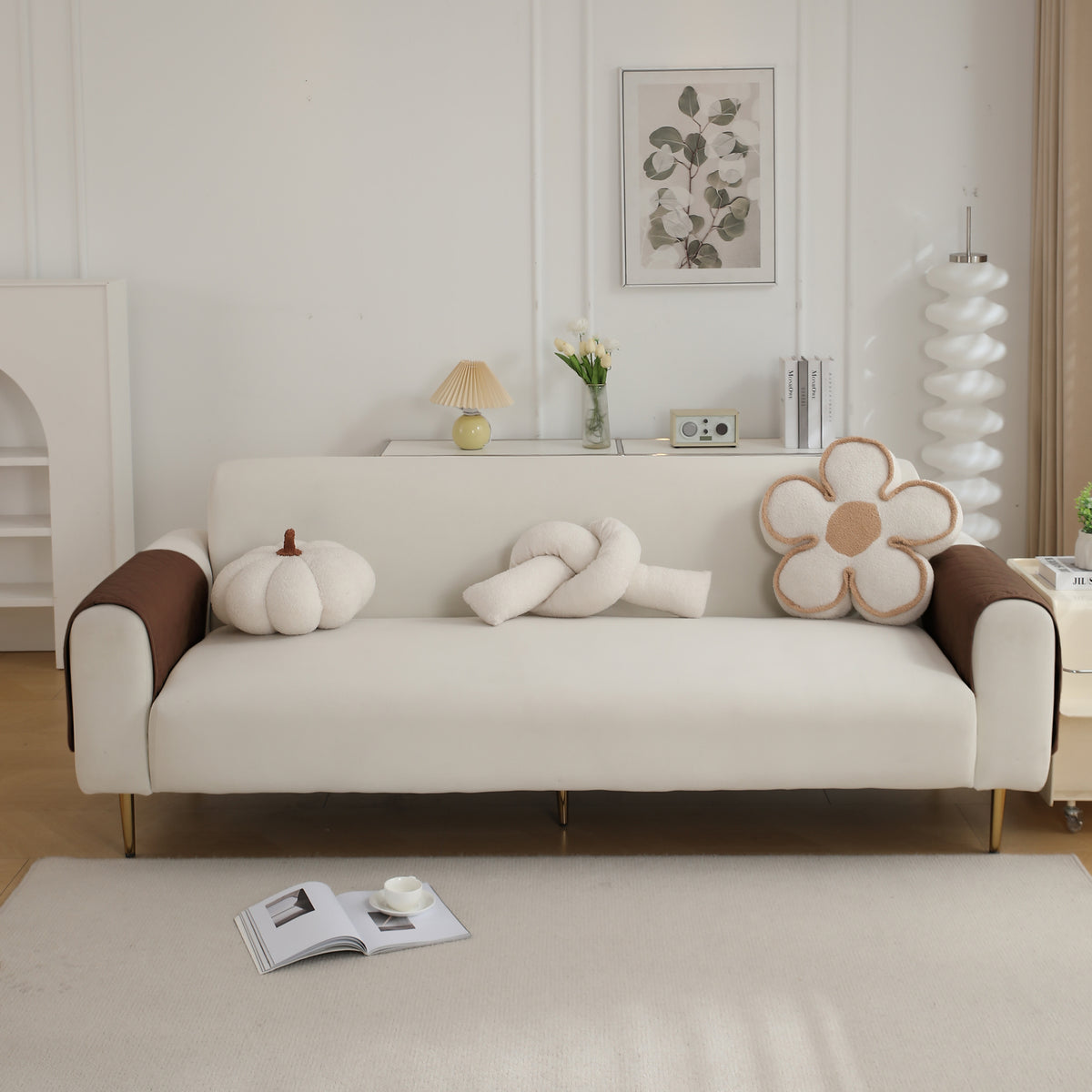Drylin Quilted Sofa Cover Mat, Brown