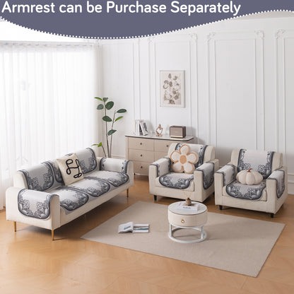 HeavenHue Fleece Soft Touch Quilted Sofa Cover Set Washable Sofa Panel for Seat & Back - Twilight Lace