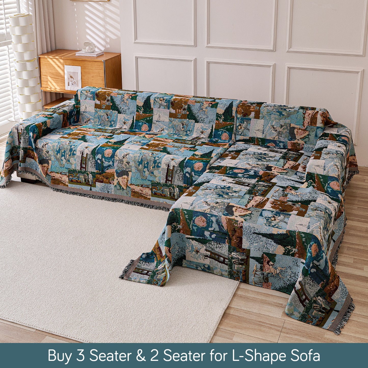 All-Season Chenille Sofa Throw, Canvas of Nature Series