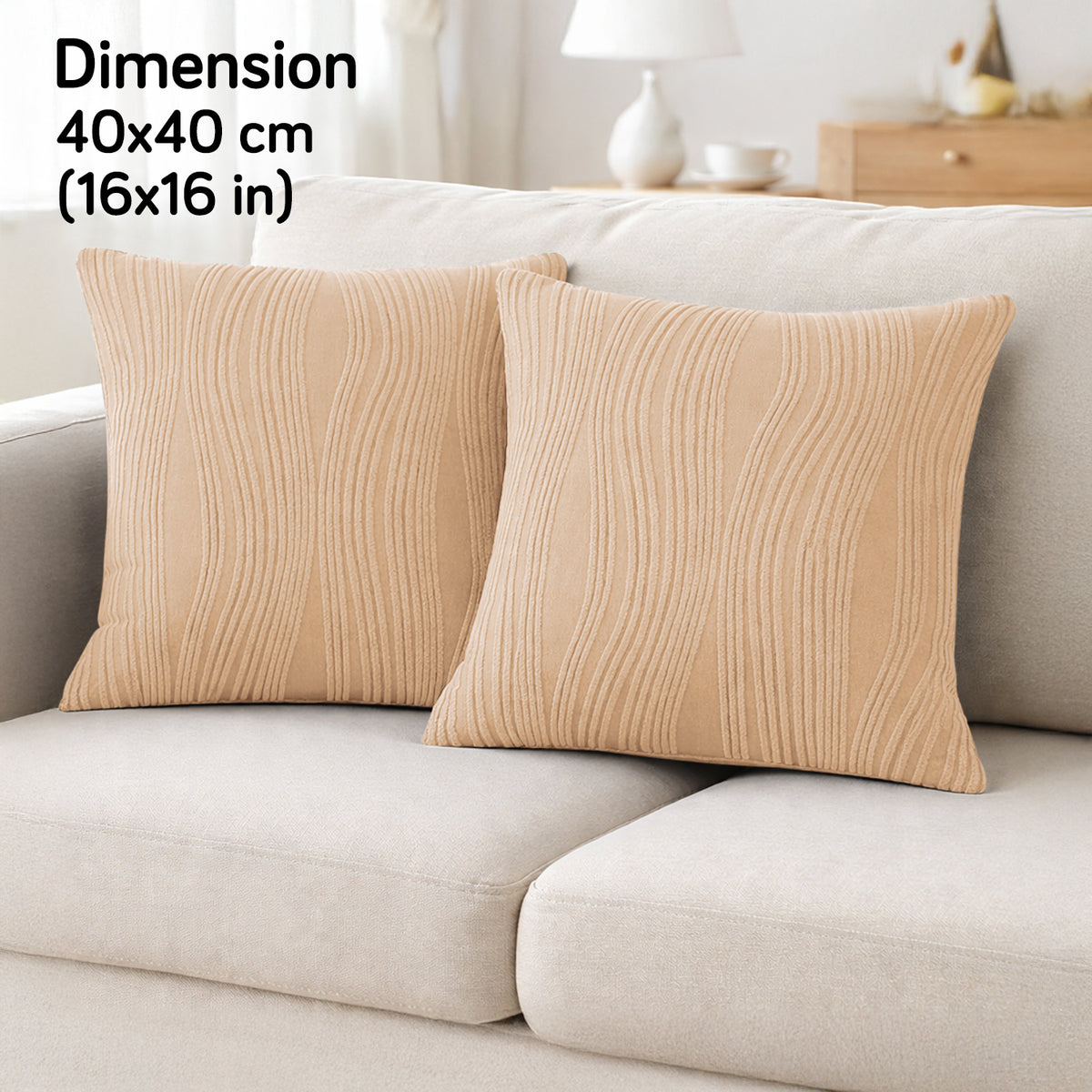 Nestiva Series Premium Knitting Jacquard Sofa Cushion Cover - Blush Beige