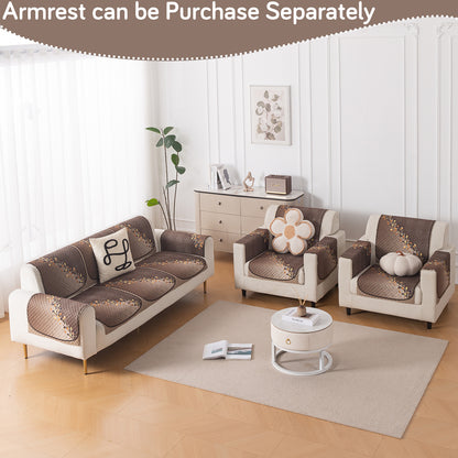 LoomVerse Quilted Sofa Cover Set Washable Sofa Panel for Seat & Back - Autumn Drape