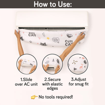 Dustproof, Waterproof & Washable Indoor AC Cover -  Playful Cats