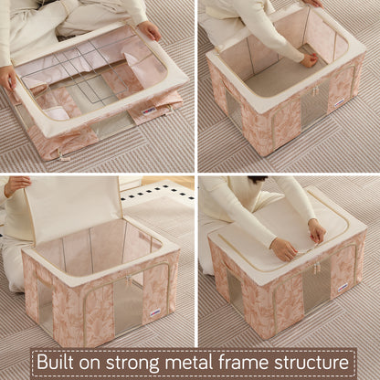 Foldable Cloth Storage Organizer for Wardrobe, Beige Botanica