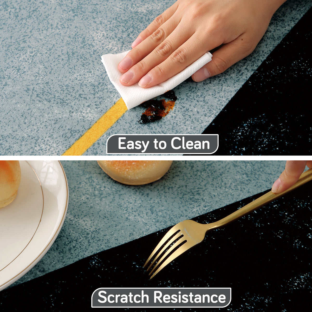 Buy Multicolor Abstract Geometry Printed Water-Repellent Scratch Resistance & Easy to Clean Tablecloth | HOKIPO