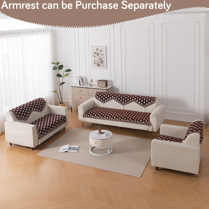 Heritage Weave Premium Jacquard Sofa Cover Set with Tassels - Coffee Brown