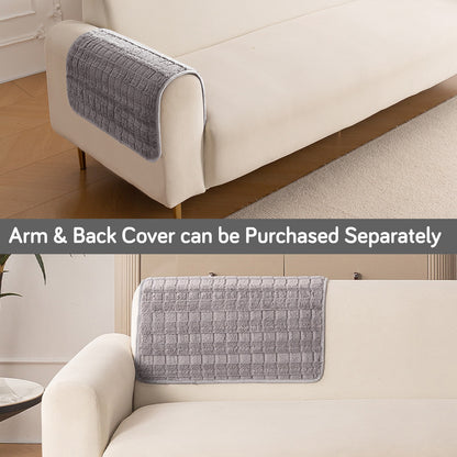 'Plush Haven' Premium Anti Slip Sofa Cover Mat, Light Grey