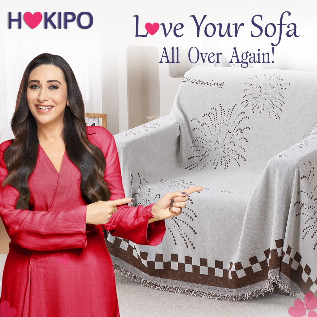 Premium 320 GSM Chenille Sofa Cover Throw All Season 'Serene Abode Series', Brown Dot Burst