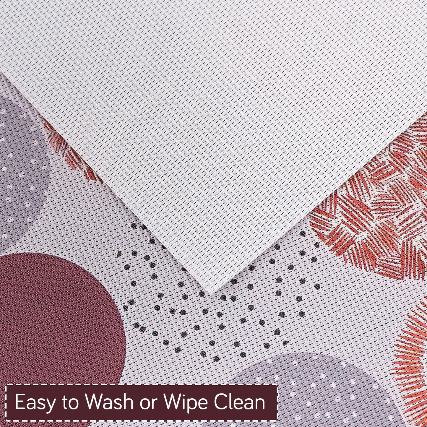 Color Splash PVC Mats for Dining Table, Bloom Circles - Rose Dust