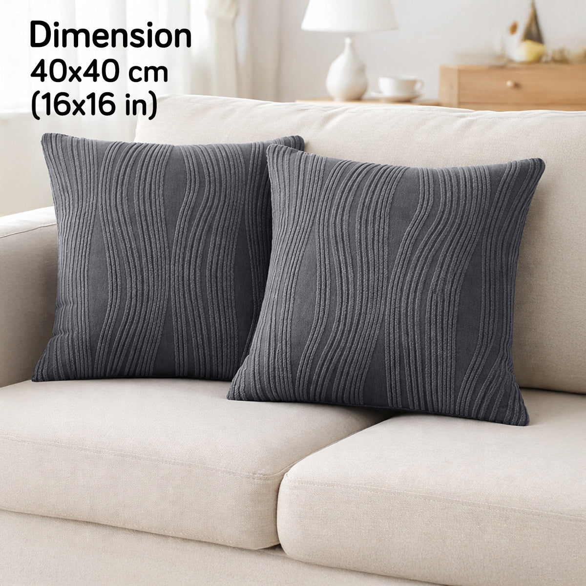 Nestiva Series Premium Knitting Jacquard Sofa Cushion Cover - Porpoise Grey