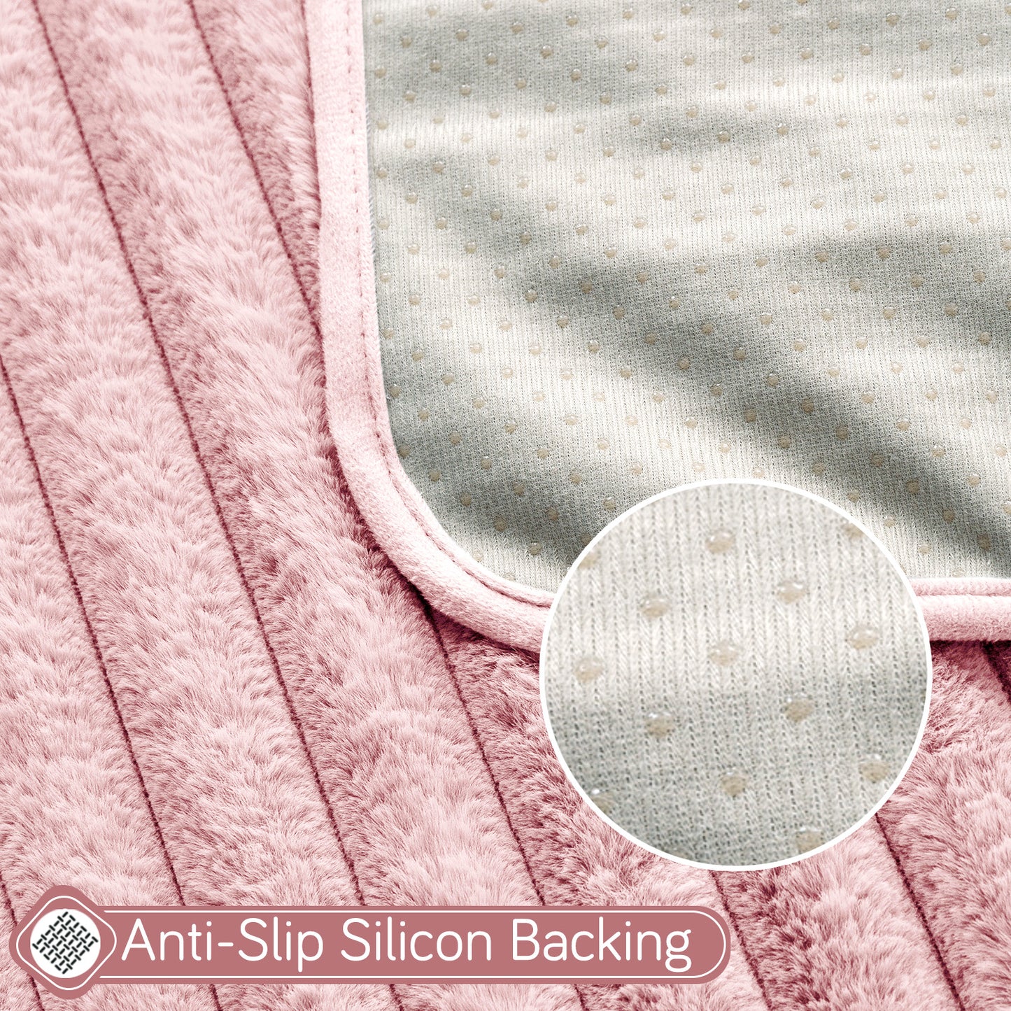 Faux Rabbit Fur Plush Anti-Slip Sofa Mat |Snuggle Fur Soft Pink
