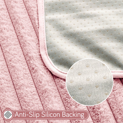 Faux Rabbit Fur Plush Anti-Slip Sofa Mat |Snuggle Fur Soft Pink