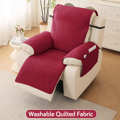 Quilted Recliner Mats for 1 Seater Recliner Sofa, Maroon