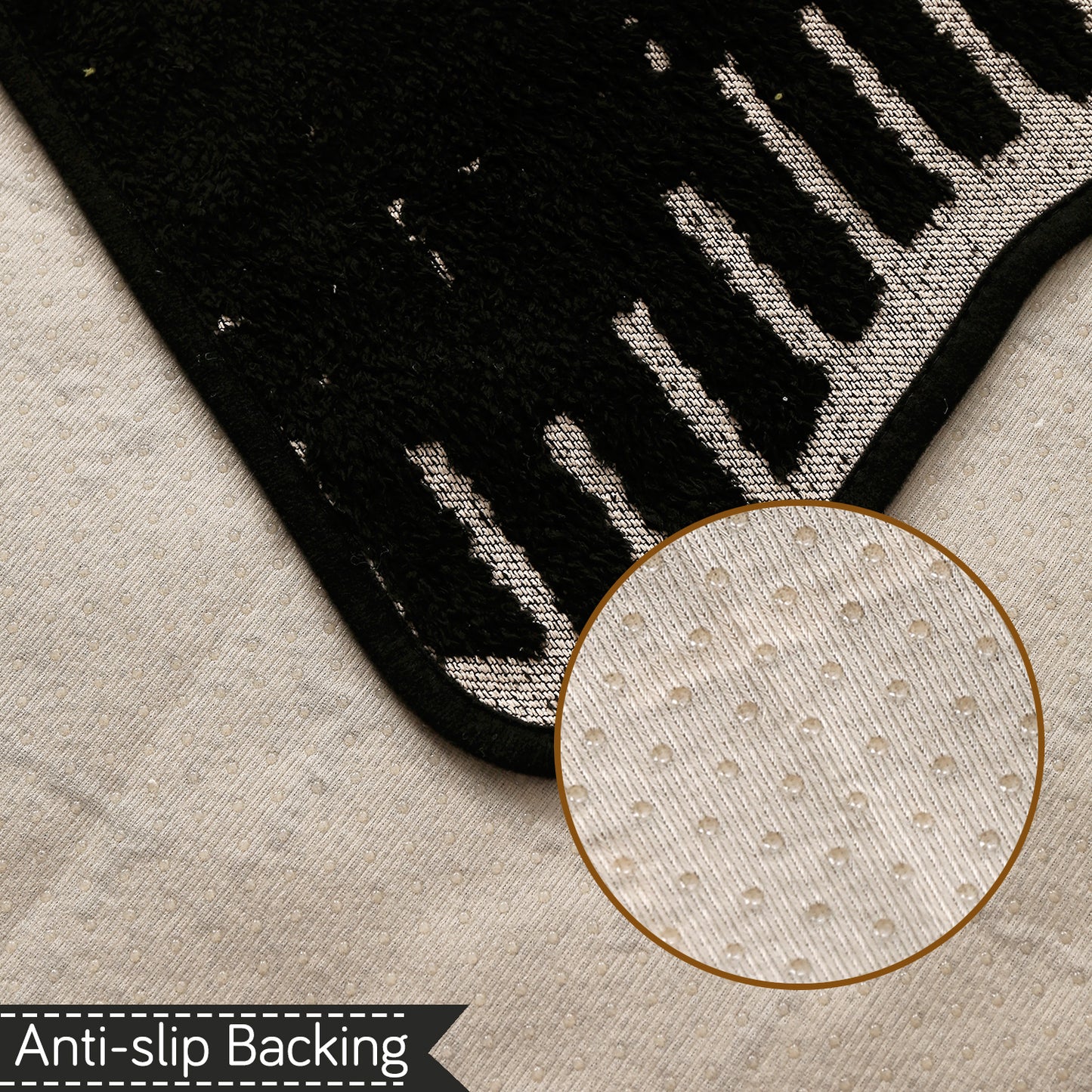 Premium Supple Soft Wavy Sofa Cover Mat, Black