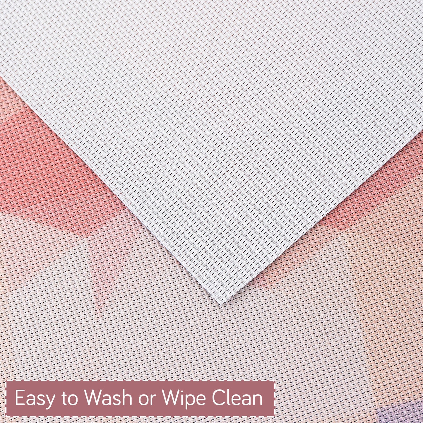 Color Splash PVC Mats for Dining Table, Abstract Polygon - Rose Mauve