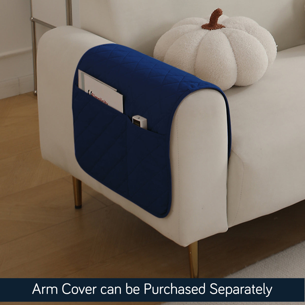 Drylin Quilted Sofa Cover Mat, Navy Blue