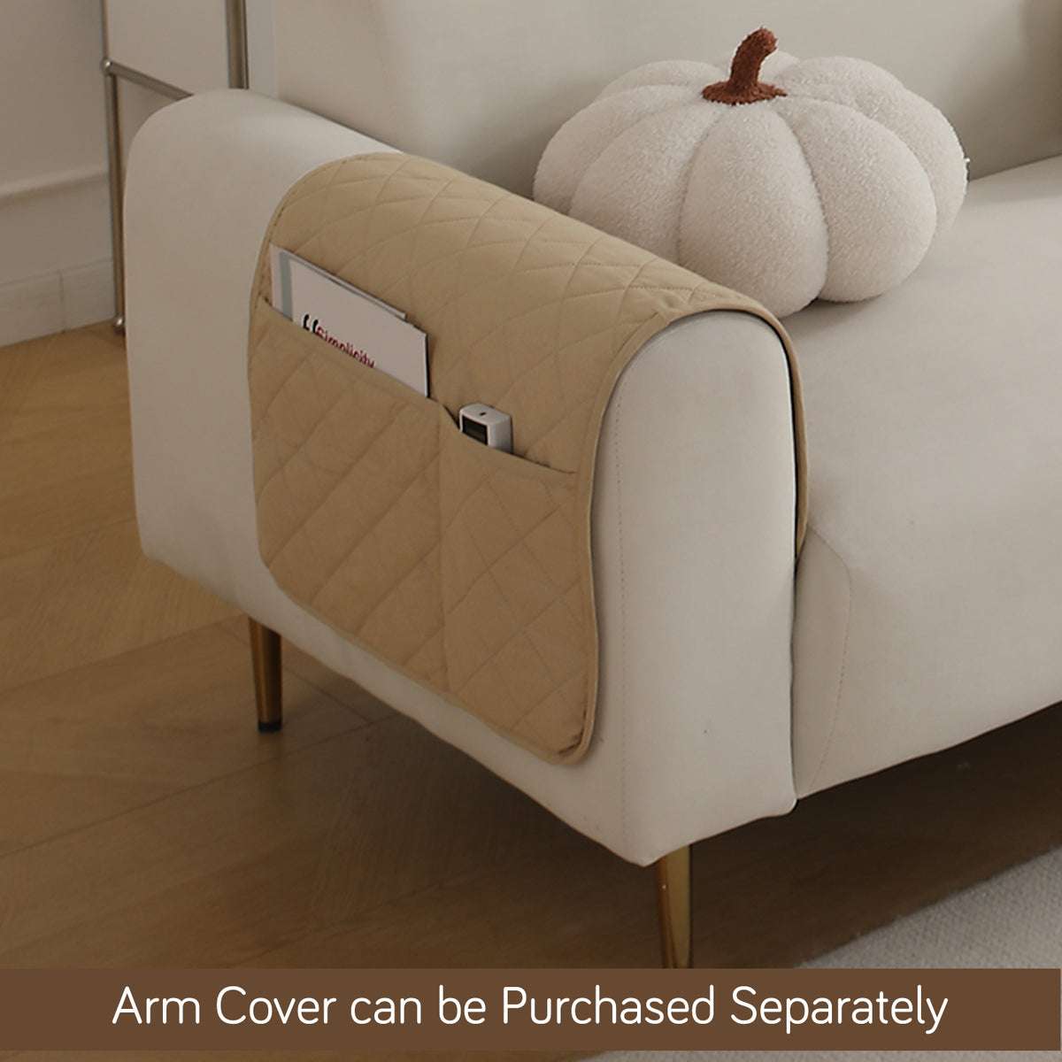 Drylin Quilted Sofa Cover Mat, Beige