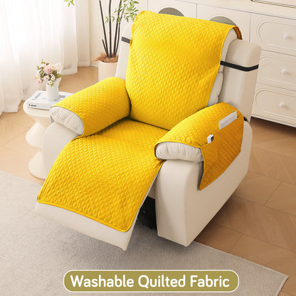 Quilted Recliner Mats for 1 Seater Recliner Sofa, Yellow