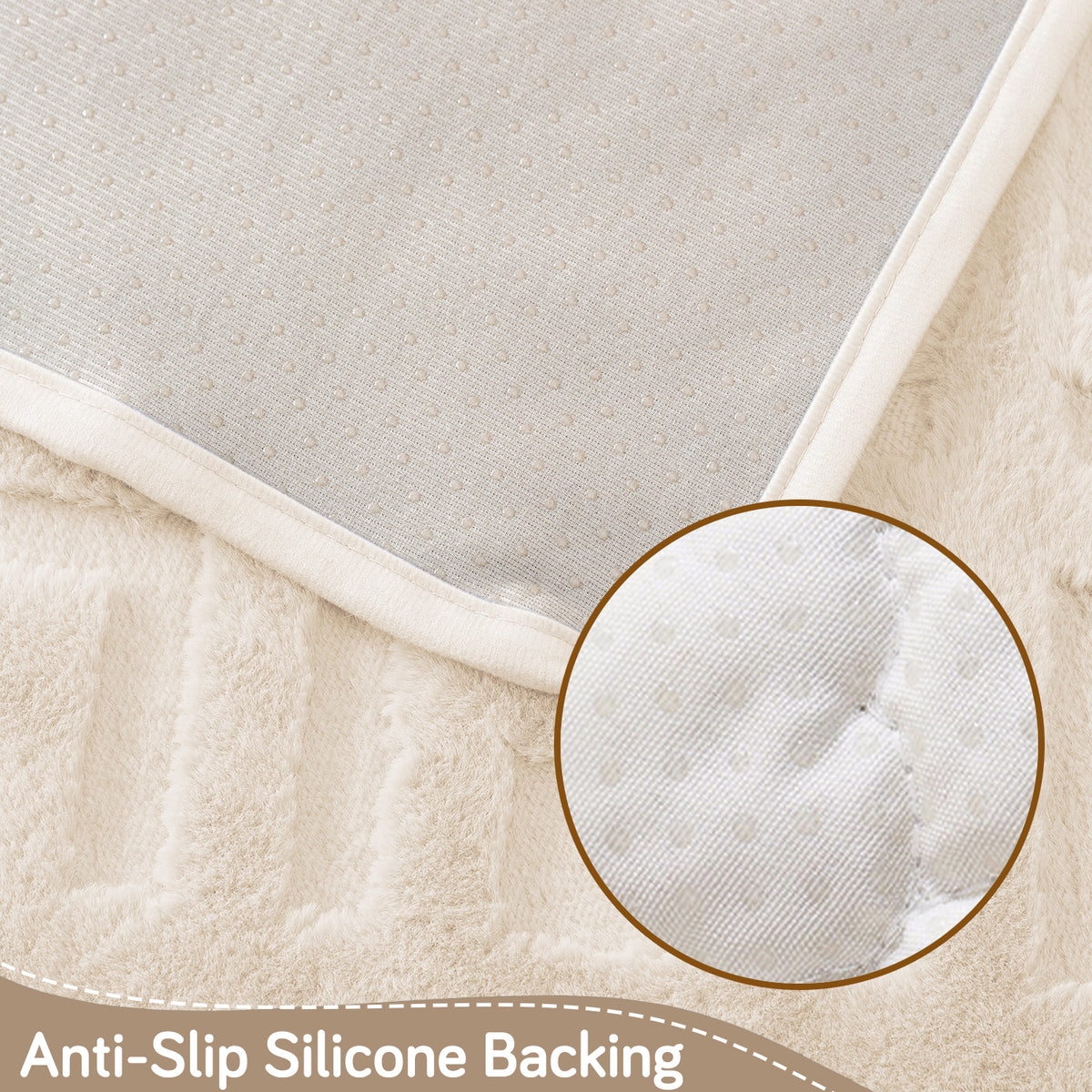 Velvet Maze Sofa Cover Mat, Beige