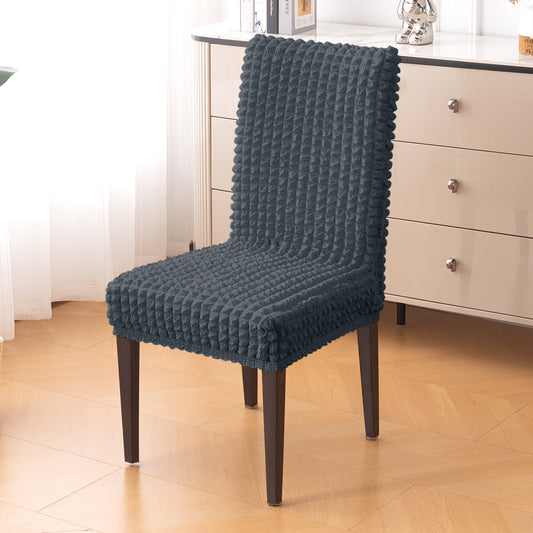 Aria Nova Bubble 280 GSM Dining Chair Cover Set of 1/2/4/6, Dark Grey
