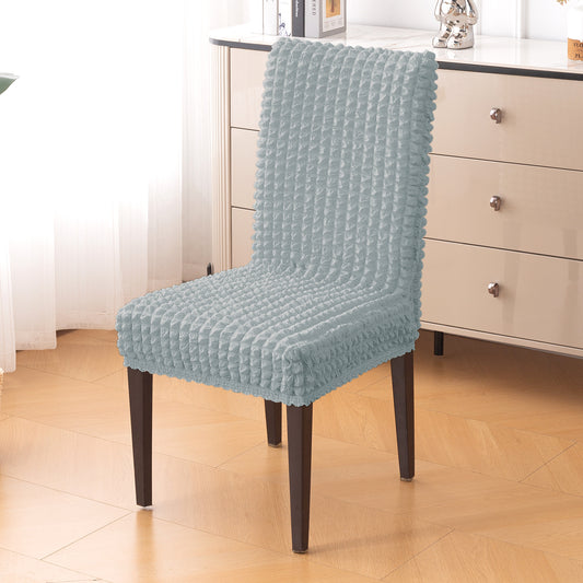 Aria Nova Bubble 280 GSM Dining Chair Cover Set of 1/2/4/6, Light Grey