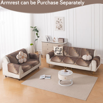 LoomVerse Quilted Sofa Cover Set Washable Sofa Panel for Seat & Back - Autumn Drape