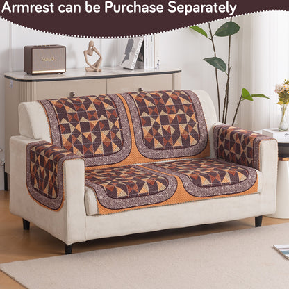 HeavenHue Fleece Soft Touch Quilted Sofa Cover Set Washable Sofa Panel for Seat & Back - Rustic Mosaic