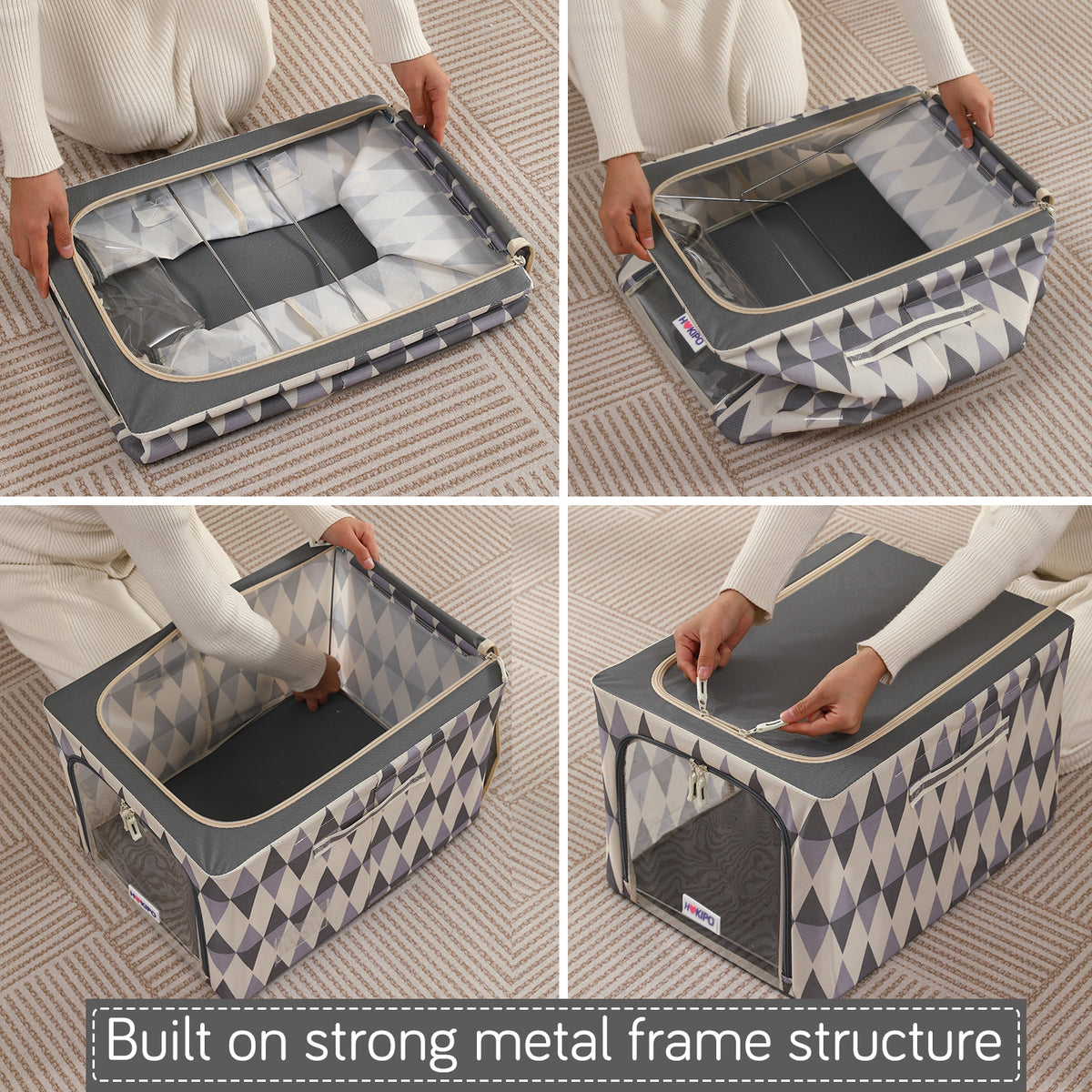 Foldable Cloth Storage  Box Organizer for Wardrobe - Ash Mirage