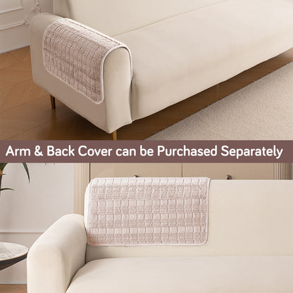 'Plush Haven' Premium Anti Slip Sofa Cover Mat, Beige
