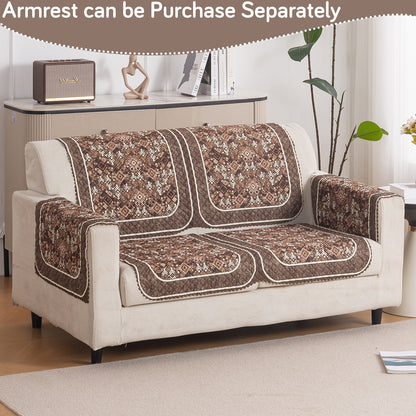 LoomVerse Quilted Sofa Cover Set Washable Sofa Panel for Seat & Back - Rustic Lattice